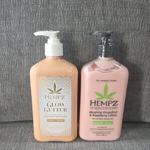 Hempz Glow Getter & Blushing Grapefruit  Herbal Body Moisturizers, 2 Bottles.